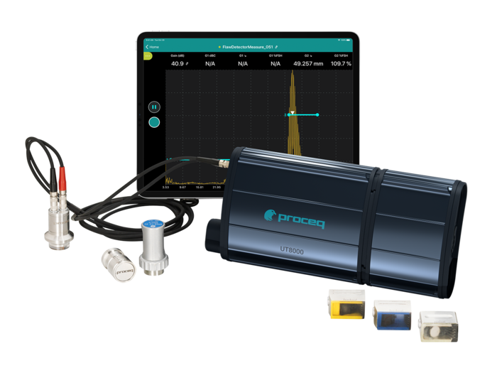 UT8000 Portable ultrasound flaw detector for different types of material and components. Delivering fully traceable inspection data and rapid report creation.