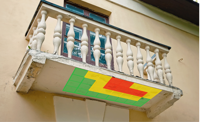 Prevent balcony collapse with non destructive testing